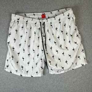 Nonwe flamingo short men’s size 40 white black trunks swim